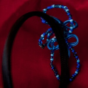 Blue Beaded Headband with Chinese Frog Closure image 5