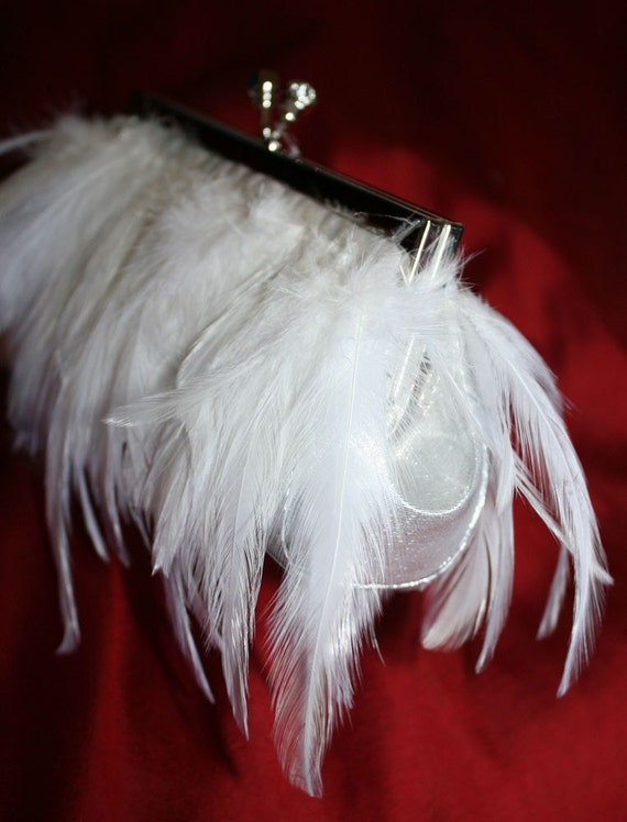 white feather purse - Gem