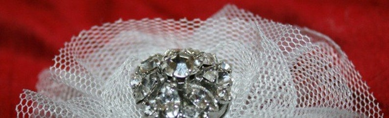 Bridal Barrette Rhinestone French Veil image 5