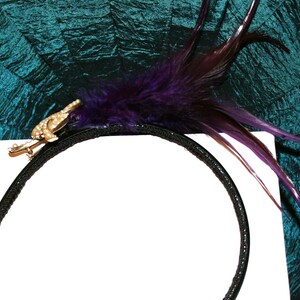Purple Feather Headband With Gold And Pearl image 5