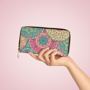 Colorful Mandalas Wallet, Women's Gift, Pastel Colored Wallet