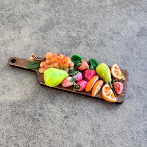 Dollhouse miniature charcuterie rainbow fruit tray