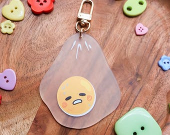 Lazy Egg Keychain: Frosted Acrylic Keychain for Bags, Purses, Backpacks
