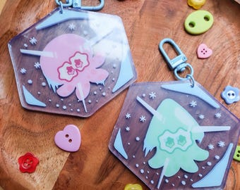 Splat Ice Cubes Keychain: Acrylic Keychain for Bags, Purses, Backpacks