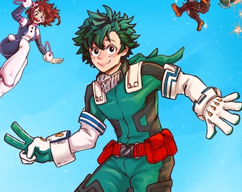 Deku in the Sky Print: Poster, Wall Art, Decor