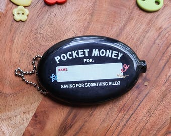 Pocket Money Coin Pouch: Keychain for Bags, Purses, Backpacks