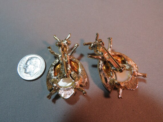 Vintage 1960s Pair Fly Bug Insect Pins Brooches A… - image 4