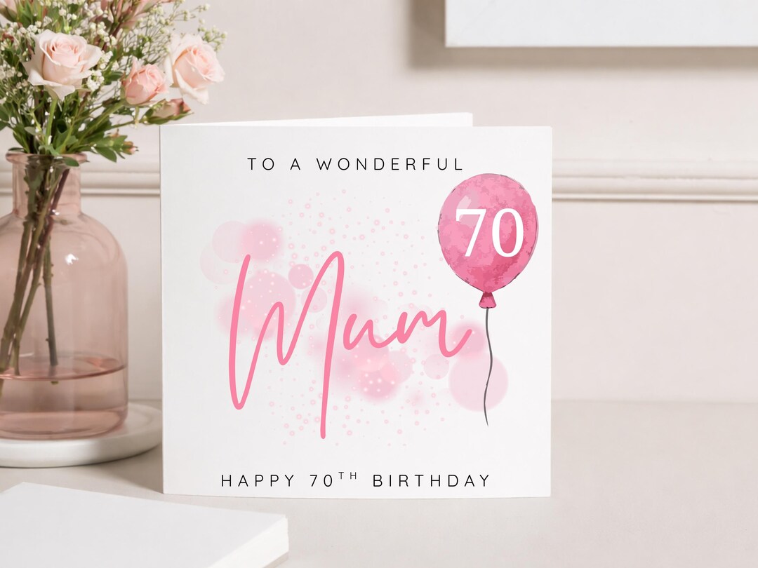 Mum 70th Birthday Card, Birthday Card for Mum, Birthday Card for Her ...