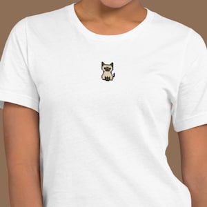 Pixel Siamese Cat Shirt – Retro Kitty Tee – 8Bit Feline Love