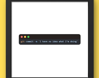 Divertente poster di commit Git per sviluppatori, arte murale di codifica
