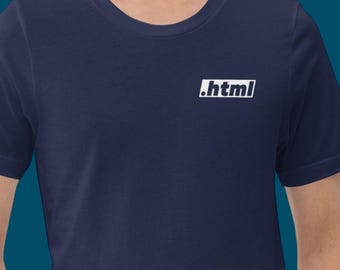 Minimalist .html T-Shirt for Frontend Developers and Web Designers