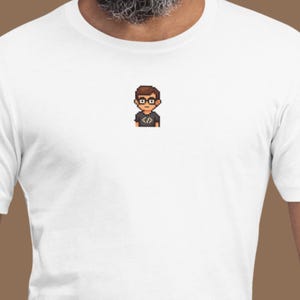 Pixel Dev Boy Shirt – Coding Character Tee – Nerd Programmer Style XS–4XL
