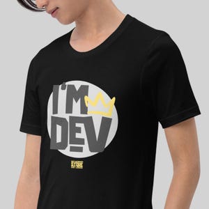 Minimalist Developer Shirt – I'M DEV Motivational T-Shirt for Programmers, Coders, and Software Engineers