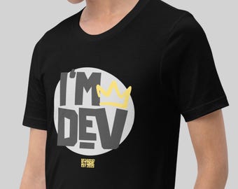Minimalistisches Programmierer-Shirt - I'M DEV Motivations-T-Shirt für Programmierer, Coder und Software-Ingenieure