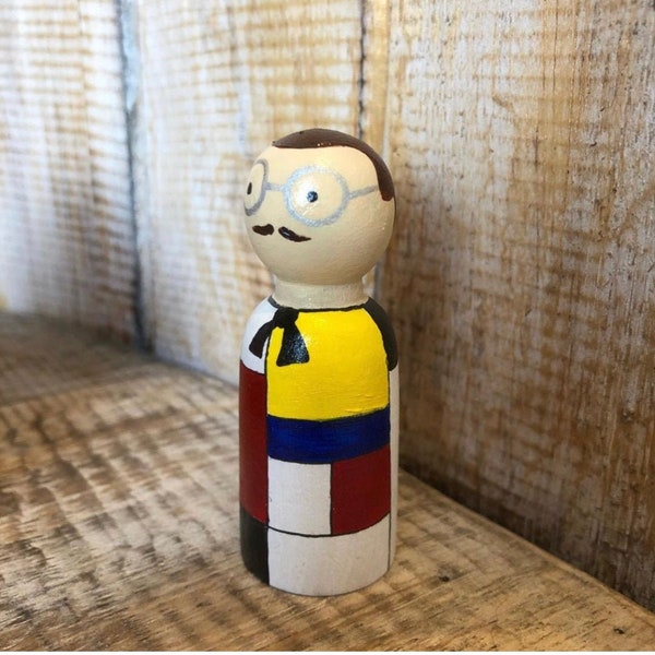 Mondrian peg doll