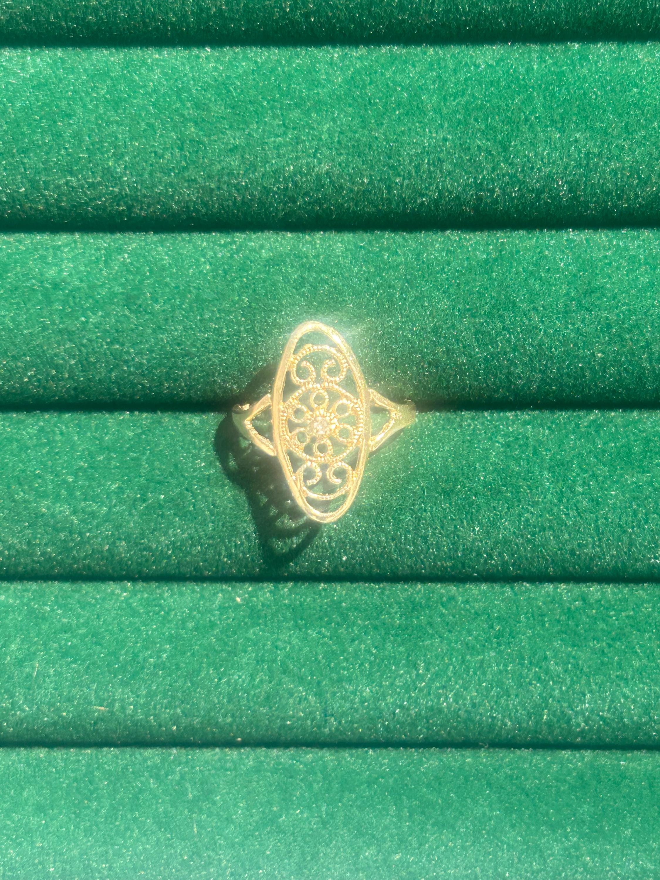 Diamonique 14k Ring - Etsy Diamonique 14k Ring - Etsy