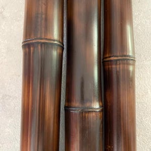 Dark Flame Cured 1” Diameter Bamboo Pole (Your choice of length)