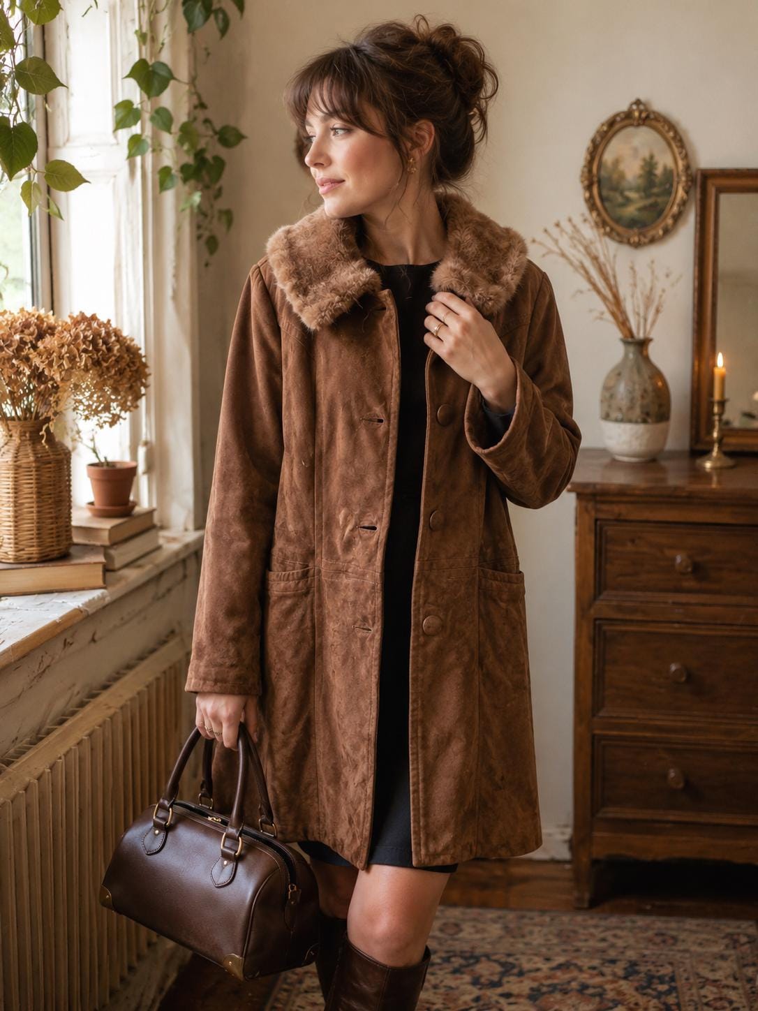 70s Fur Collar Coat - Etsy