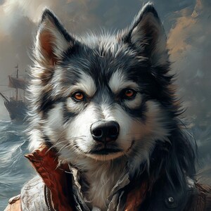 Custom Pirate Pet Portrait, Personalized Pet Art, Funny Pet Costume Portrait, Custom Pet Painting, Digital Pet Illustration Gift