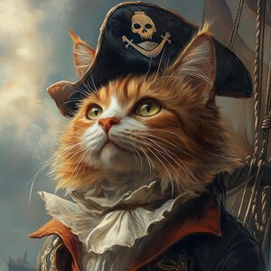 Custom Pirate Pet Portrait, Personalized Pet Art, Funny Pet Costume Portrait, Custom Pet Painting, Digital Pet Illustration Gift