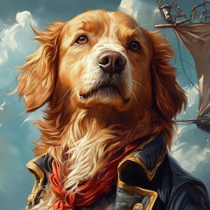 Custom Pirate Pet Portrait, Personalized Pet Art, Funny Pet Costume Portrait, Custom Pet Painting, Digital Pet Illustration Gift
