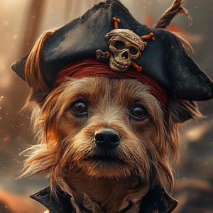 Custom Pirate Pet Portrait, Personalized Pet Art, Funny Pet Costume Portrait, Custom Pet Painting, Digital Pet Illustration Gift