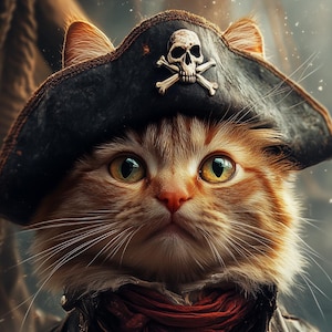Custom Pirate Pet Portrait, Personalized Pet Art, Funny Pet Costume Portrait, Custom Pet Painting, Digital Pet Illustration Gift