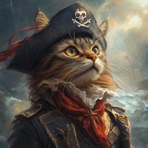 Custom Pirate Pet Portrait, Personalized Pet Art, Funny Pet Costume Portrait, Custom Pet Painting, Digital Pet Illustration Gift