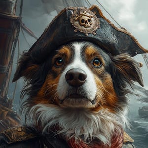 Custom Pirate Pet Portrait, Personalized Pet Art, Funny Pet Costume Portrait, Custom Pet Painting, Digital Pet Illustration Gift