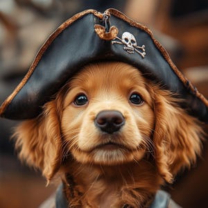 Custom Pirate Pet Portrait, Personalized Pet Art, Funny Pet Costume Portrait, Custom Pet Painting, Digital Pet Illustration Gift