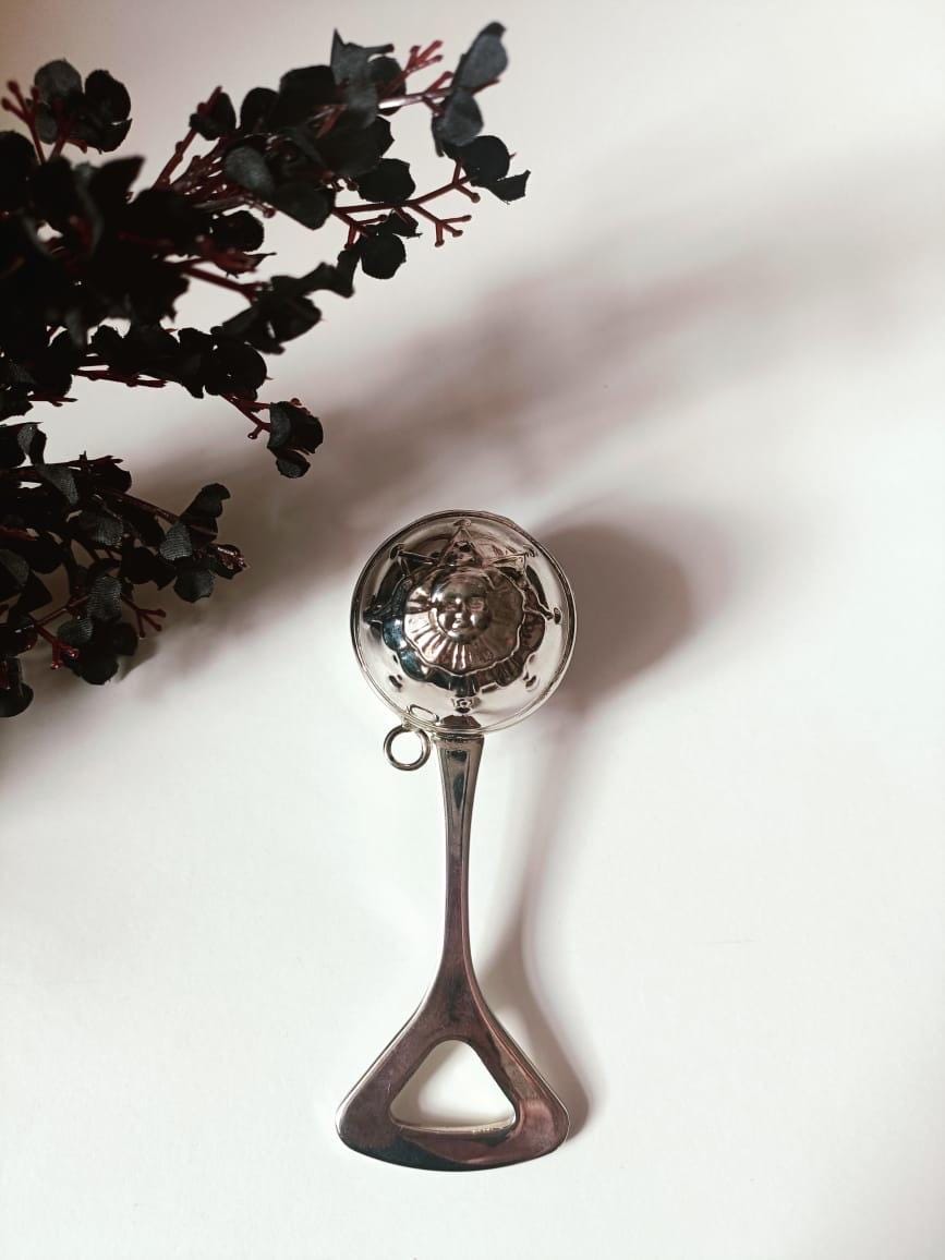 Cloche de table victorienne ancienne en argent sterling sur cloche victo