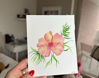 Pintura em aquarela: Hibisco