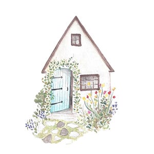 Watercolor Art Print: Cottage