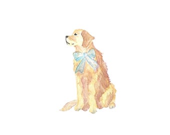 Watercolor Art Print: Golden Retriever