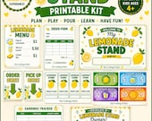 Lemonade Stand Printable Kit for Kids | Pretend Play Business Set | Kids Summer Activity | Lemonade Stand Signs, Menu & Play Money