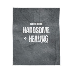 Handsome and Healing Velveteen Plush Christian Blanket with Scripture, Gift for Patients, Gift for Hospital, Healing Gift, Gift for Him
