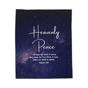 Blanket- Heavenly Peace Velveteen Plush Blanket with Scripture, Gift for Patients, Gift for Hospital, Healing Gift, Faith Gift