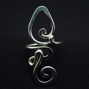 Sterling Silver Toe Ring Twisted Wire Wrapped Cute and Adjustable image 2