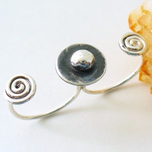 Two Finger Ring Oxidized Sterling Silver