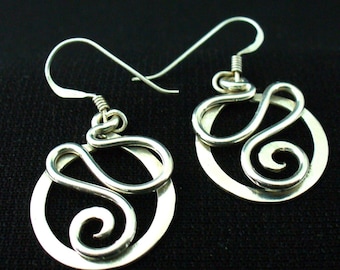 Handmade Sterling Silver Twisted Wire Earrings