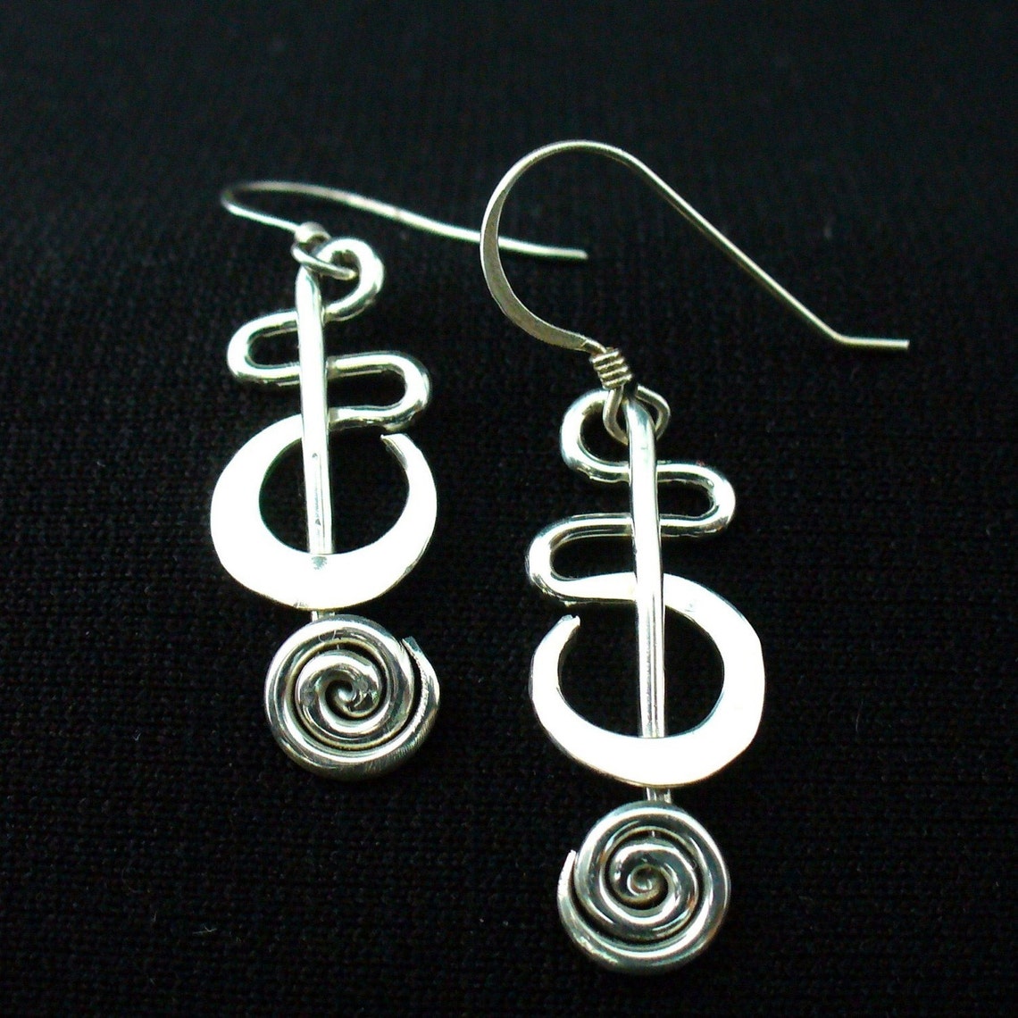 Handmade Sterling Silver Twisted Wire Earrings Etsy