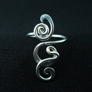 Sterling Silver Toe Ring Twisted Wire Wrapped Cute and Adjustable image 4