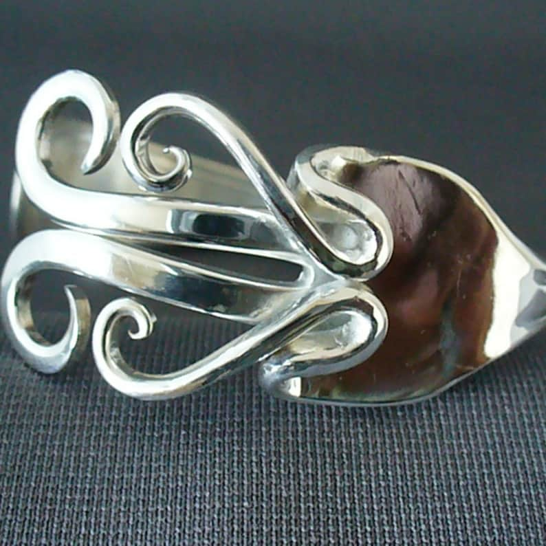 Eco Friendly Silverware Fork Bracelet Upcycled Antique Spoon Jewelry image 2