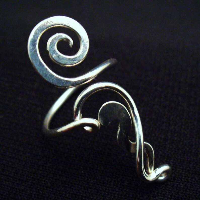 Sterling Silver Toe Ring Twisted Wire Wrapped Cute and Adjustable image 2