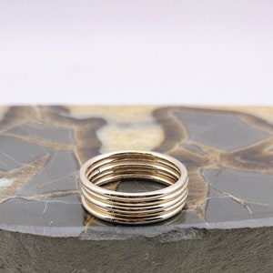 Stack Ring Set 5 Polished Gold Band Stacking Ring Set Mix Sizes in Your ...