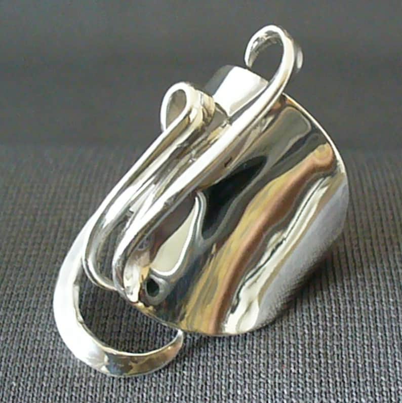 Unique Silver Ring Large Statement Ring Silver Statement Ring Etsy