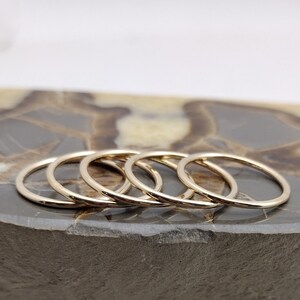 Stack Ring Set 5 Polished Gold Band Stacking Ring Set Mix Sizes in Your ...