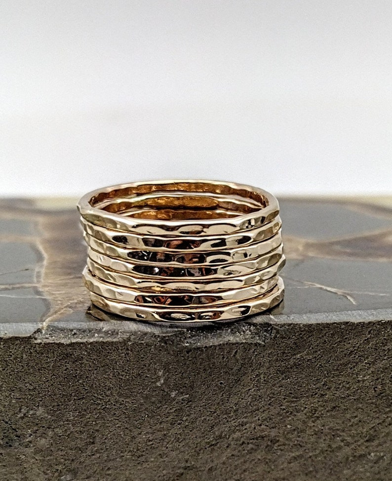 Stack Ring Gold 7 Band Set image 5