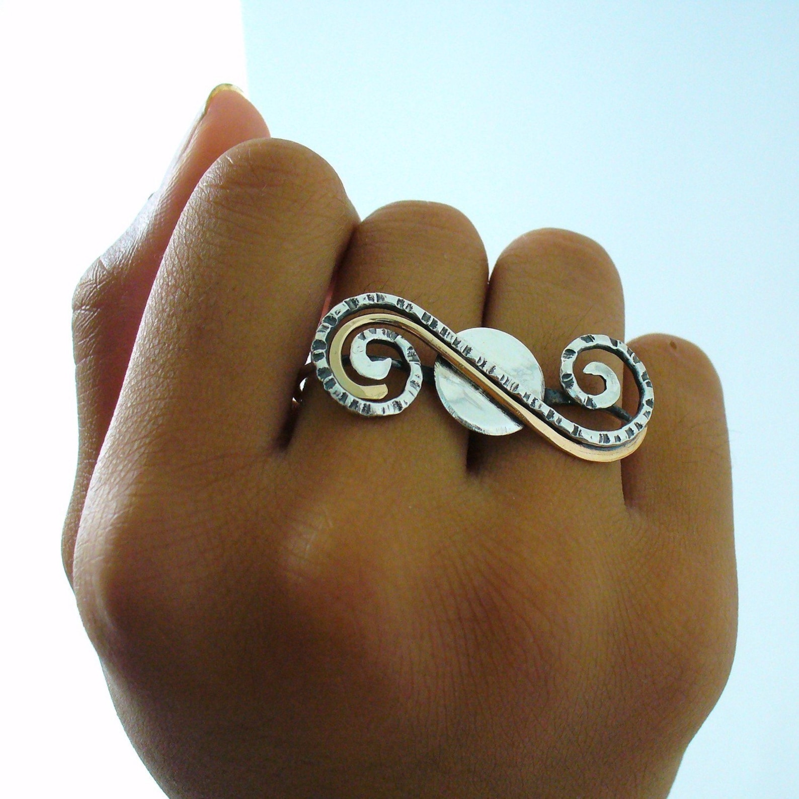 Sterling/Gold Two Finger Ring for Women Double Finger Ring 2 Etsy