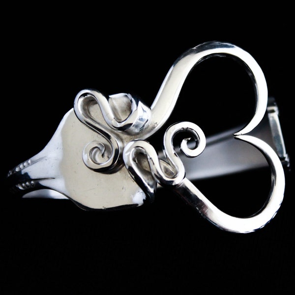Spoon Bracelet Heart Fork Bracelet Womens Silver Bracelet Hearts Bracelet for Women Silver Silver Spoon Jewelry Upcycled Silverware Jewelry